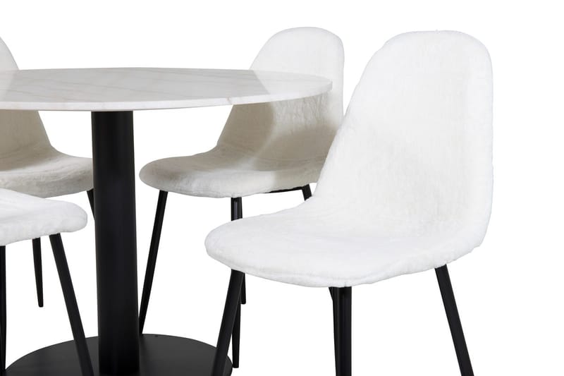 Rund matgrupp Venture Home Vit Vit marmor 4st - Møbler - Bord - Spisegruppe