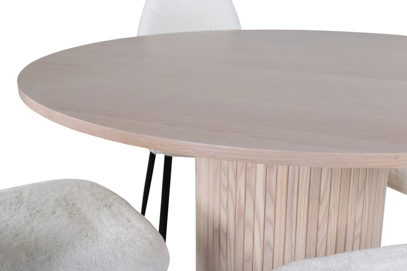 Rund matgrupp Venture Home Vit Vitputsad 4st - Møbler - Bord - Spisegruppe