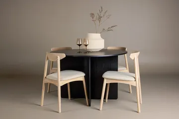 Rund spisegruppe Tyresö 120 cm rund med 4 Ven stoler - Svart/Whitewash - Møbler - Bord - Spisegruppe
