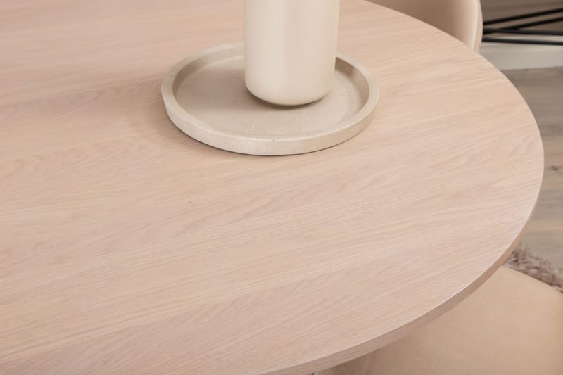 Rund spisegruppe Venture Home Bianca, Velvet Hvitlasert - Møbler - Bord - Spisegruppe