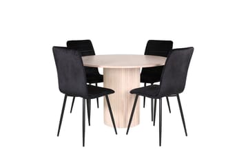 Rund spisegruppe Venture Home Bianca, Windu Svart Lyst tre 4 stk. - Møbler - Bord - Spisegruppe