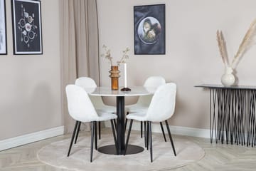 Rund spisegruppe Venture Home Estelle, Polar Hvit Hvit marmor 4 stk. - Møbler - Bord - Spisegruppe