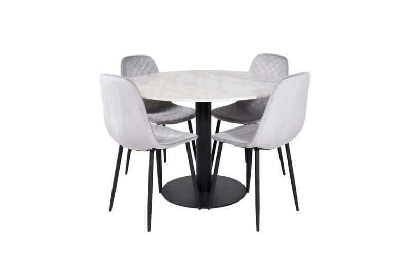 Rund spisegruppe Venture Home Estelle, Polar Hvit marmor - Møbler - Bord - Spisegruppe