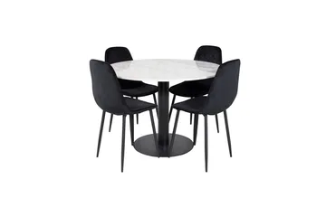 Rund spisegruppe Venture Home Estelle, Polar Hvit marmor - Møbler - Bord - Spisegruppe