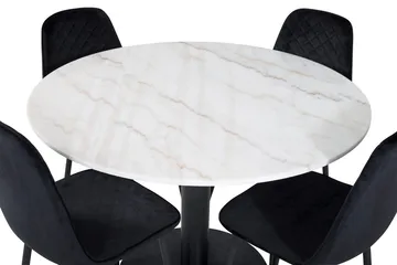 Rund spisegruppe Venture Home Estelle, Polar Hvit marmor - Møbler - Bord - Spisegruppe