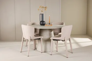 Rund spisegruppe Venture Home Lanzo, Astoria Beige Beige 4 stk. - Møbler - Bord - Spisegruppe
