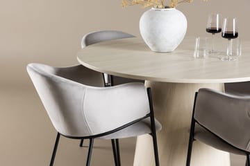 Rund spisegruppe Venture Home Lanzo, Evelina Grå Lyst tre 4 stk. - Møbler - Bord - Spisegruppe