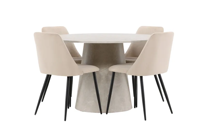 Rund spisegruppe Venture Home Lanzo, Night Beige Beige 4 stk.