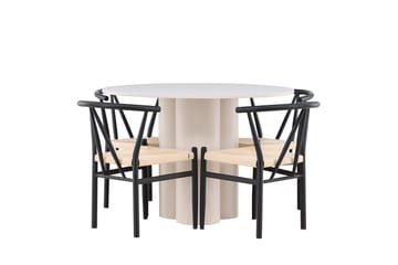 Rund spisegruppe Venture Home Olivia, Alfons Beige - Møbler - Bord - Spisegruppe