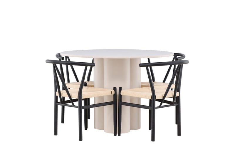 Rund spisegruppe Venture Home Olivia, Alfons Beige - Møbler - Bord - Spisegruppe