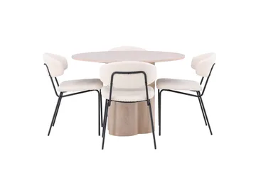 Rund spisegruppe Venture Home Olivia, Chico Hvit Lyst tre 4 stk. - Møbler - Bord - Spisegruppe