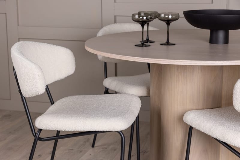 Rund spisegruppe Venture Home Olivia, Chico Hvit Lyst tre 4 stk. - Møbler - Bord - Spisegruppe