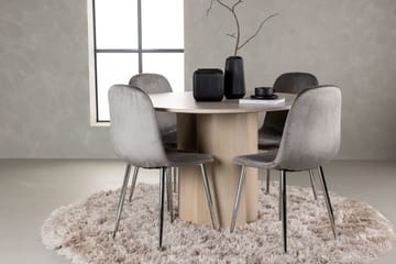 Rund spisegruppe Venture Home Olivia, Eva Lys grå Lyst tre 4 stk. - Møbler - Bord - Spisegruppe