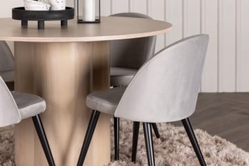 Rund spisegruppe Venture Home Olivia, Velvet Grå Lyst tre 4 stk. - Møbler - Bord - Spisegruppe