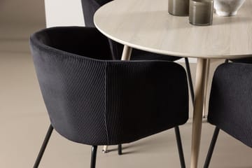 Rund spisegruppe Venture Home Plaza, Berit Svart Natur 4 stk. - Møbler - Bord - Spisegruppe