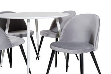 Rund spisegruppe Venture Home Plaza, Velvet Hvit - Møbler - Bord - Spisegruppe