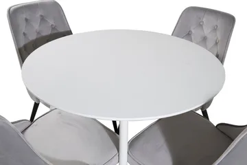 Rund spisegruppe Venture Home Plaza, Velvet Deluxe - lys grå - Møbler - Bord - Spisegruppe