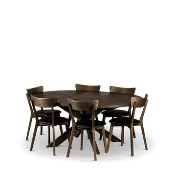 Rundt spisebord Hemse 140 cm med Stoler - Bord og 6 stk Ekeby-stoler - Møbler - Bord - Spisegruppe