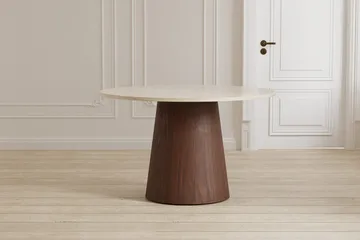 Rundt spisebord Lanzo 120 cm - Beige - Møbler - Bord - Spisebord & kjøkkenbord