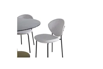 Rundt spisesett Estelle Chrome, Vault - Grå - Møbler - Bord - Spisegruppe