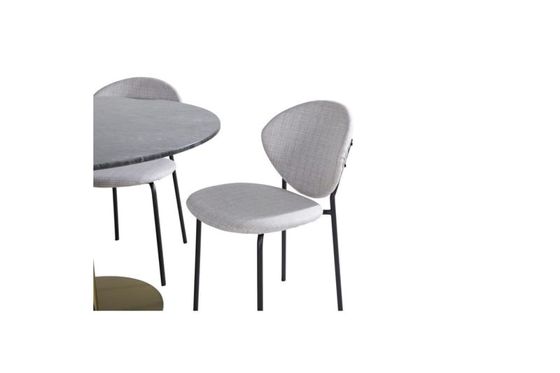 Rundt spisesett Estelle Chrome, Vault - Grå - Møbler - Bord - Spisegruppe