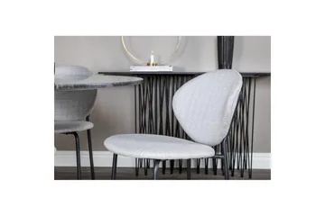 Rundt spisesett Estelle Chrome, Vault - Grå - Møbler - Bord - Spisegruppe