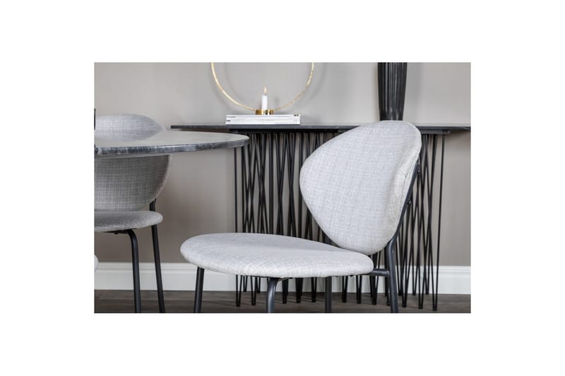 Rundt spisesett Estelle Chrome, Vault - Grå - Møbler - Bord - Spisegruppe