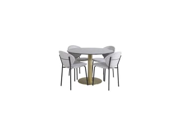 Rundt spisesett Estelle Chrome, Vault - Grå - Møbler - Bord - Spisegruppe