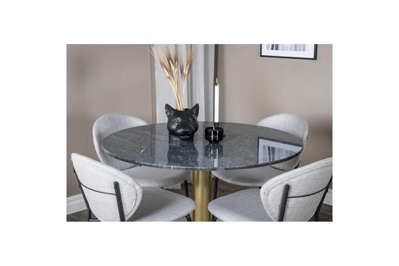 Rundt spisesett Estelle Chrome, Vault - Grå - Møbler - Bord - Spisegruppe
