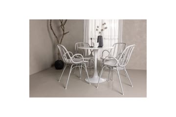 Rundt spisesett Hamden, Dyrön - Hvit - Møbler - Bord - Spisegruppe