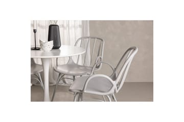 Rundt spisesett Hamden, Dyrön - Hvit - Møbler - Bord - Spisegruppe