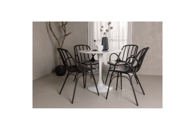 Rundt spisesett Hamden, Dyrön - Svart - Møbler - Bord - Spisegruppe