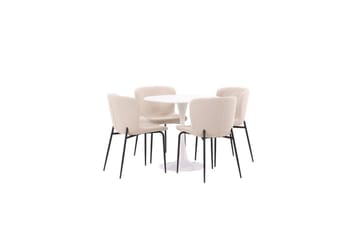 Rundt spisesett Hamden, Modesto - Beige - M øbler - Bord - Spisegruppe