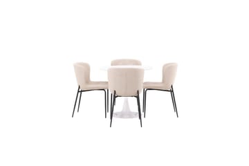 Rundt spisesett Hamden, Modesto - Beige - Møbler - Bord - Spisegruppe