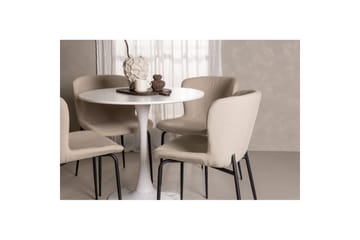 Rundt spisesett Hamden, Modesto - Beige - Møbler - Bord - Spisegruppe
