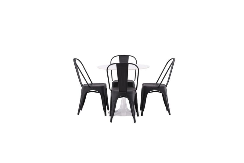 Rundt spisesett Hamden, Tempe - Svart - Møbler - Bord - Spisegruppe