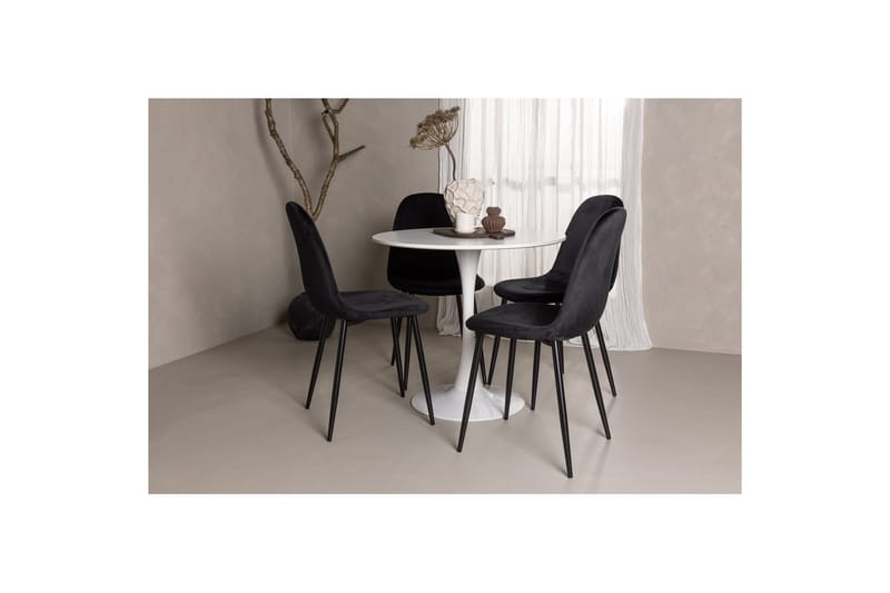 Rundt spisesett Hamden, Polar - Velvet - Møbler - Bord - Spisegruppe