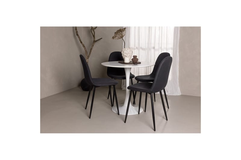 Rundt spisesett Hamden, Polar - Polyester - Møbler - Bord - Spisegruppe