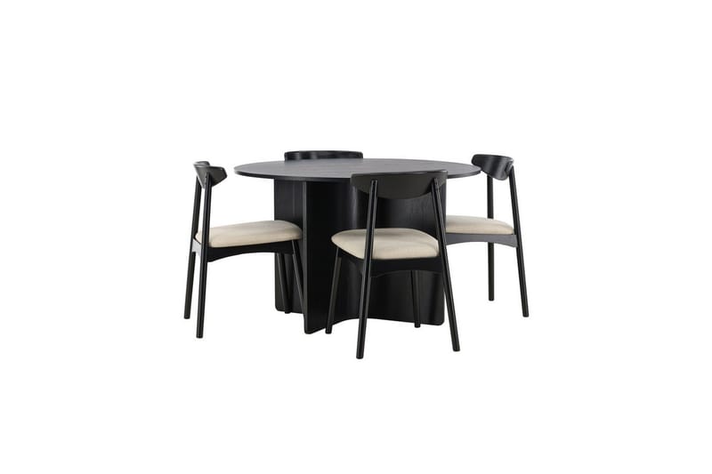 Rundt spisesett Ven, Tyresö - Svart - Møbler - Bord - Spisegruppe