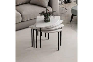 Rusele Sofabord 90 cm - Hvit - Møbler - Bord - Sofabord & salongbord