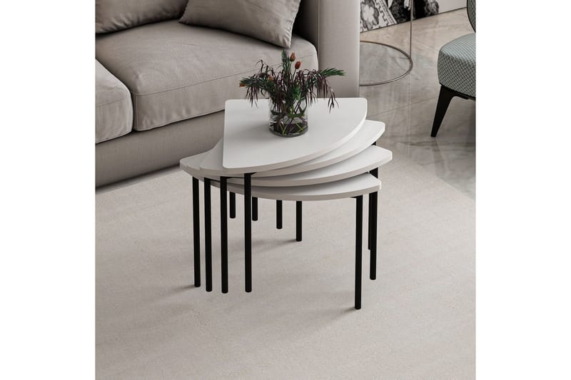 Rusele Sofabord 90 cm - Hvit - Møbler - Bord - Sofabord & salongbord