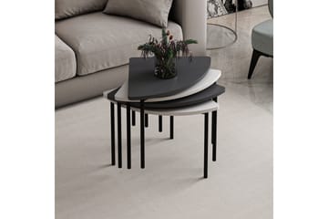 Rusele Sofabord 90 cm - Hvit/Antrasitt - Møbler - Bord - Sofabord & salongbord