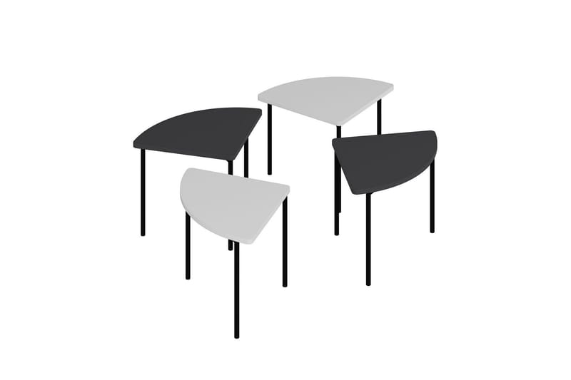 Rusele Sofabord 90 cm - Hvit/Antrasitt - Møbler - Bord - Sofabord & salongbord