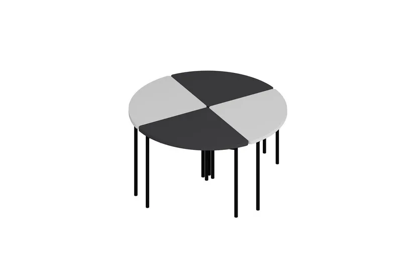 Rusele Sofabord 90 cm, Hvit/Antrasitt