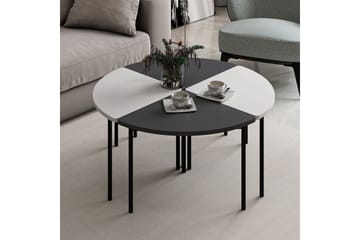 Rusele Sofabord 90 cm - Hvit/Antrasitt - Møbler - Bord - Sofabord & salongbord