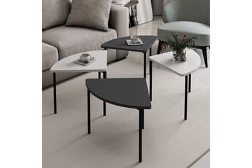 Rusele Sofabord 90 cm - Hvit/Antrasitt - Møbler - Bord - Sofabord & salongbord