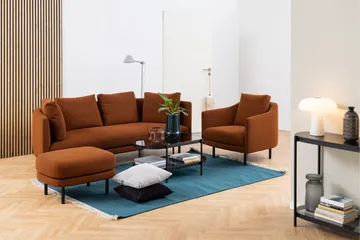 Rutkin 95 cm Ovalt Sofabord med Hylle i Glass - Grå - Møbler - Bord - Sofabord & salongbord