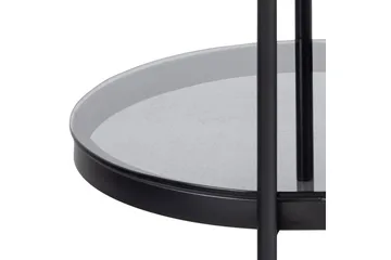 Rutkin 95 cm Ovalt Sofabord med Hylle i Glass - Grå - Møbler - Bord - Sofabord & salongbord