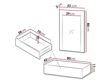 Rynlin Sminkebord med Speil - Møbler - Bord - Sminkebord & toalettbord