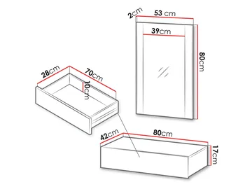 Rynlin Sminkebord med Speil - Møbler - Bord - Sminkebord & toalettbord